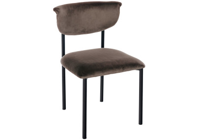 Chaise visiteur Gambell en velours marron