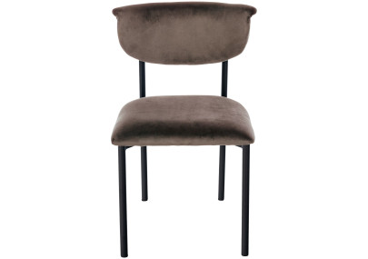 Chaise visiteur Gambell en velours marron