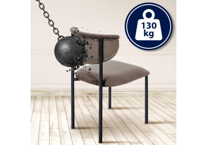 Chaise visiteur Gambell en velours marron