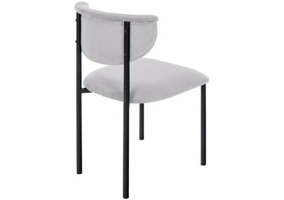 Silla de visita Gambell de terciopelo gris