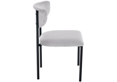 Silla de visita Gambell de terciopelo gris