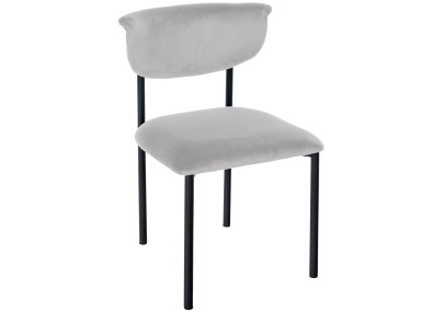 Chaise visiteur Gambell velours gris