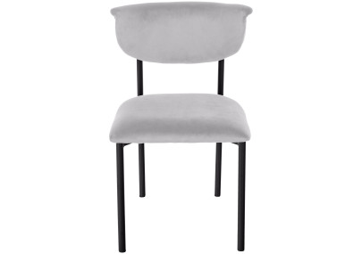 Silla de visita Gambell de terciopelo gris