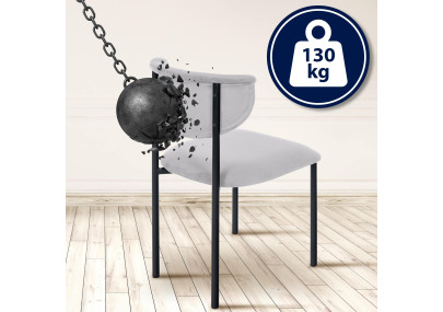 Chaise visiteur Gambell velours gris