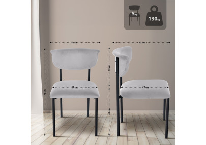 Chaise visiteur Gambell velours gris