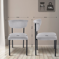 Chaise visiteur Gambell velours gris