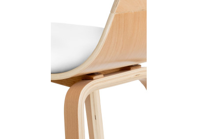 Chaise visiteur Kingston naturelle/blanche