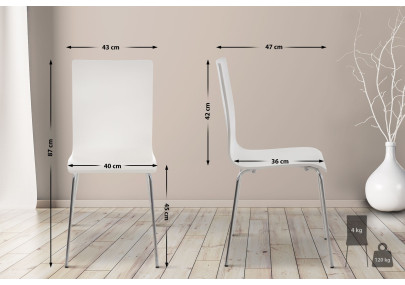 Chaise visiteur Pepe blanche