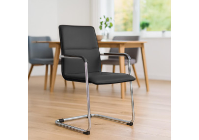 Chaise visiteur Seattle, noire