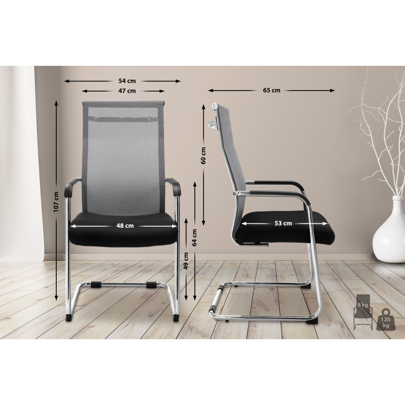 Sedia da visita Brenda grigia