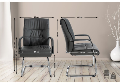 Chaise visiteur grise Sievert