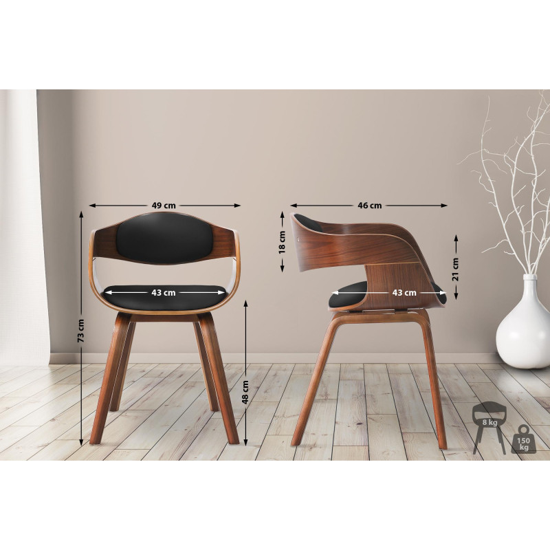 Sedia da visita Kingston noce/nero