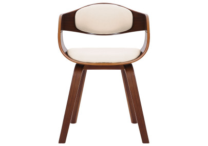 Silla de visita Kingston nogal/crema