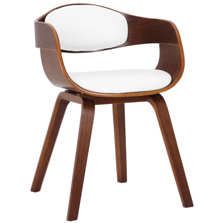 Chaise visiteur Kingston noyer/blanc