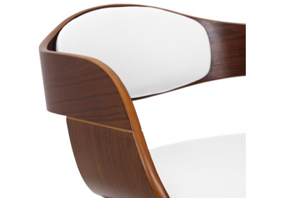 Chaise visiteur Kingston noyer/blanc