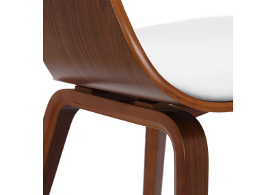 Chaise visiteur Kingston noyer/blanc