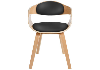 Chaise visiteur Kingston natura/noir