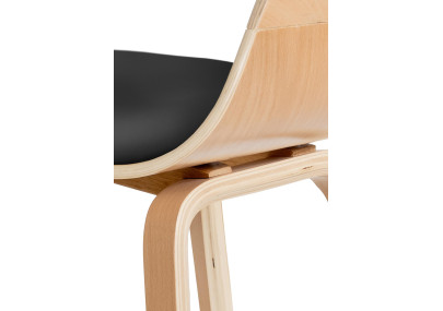 Chaise visiteur Kingston natura/noir