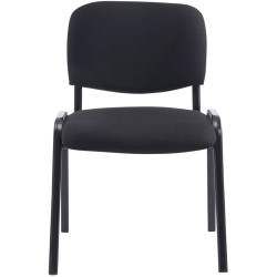 Fauteuil visiteur Ken XL, tissu noir
