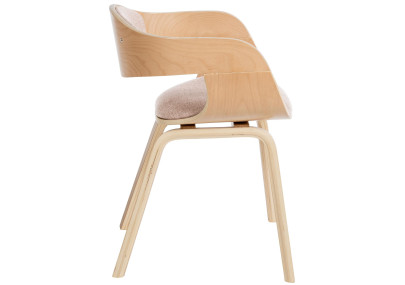 Chaise visiteur Kingston en tissu naturel/crème