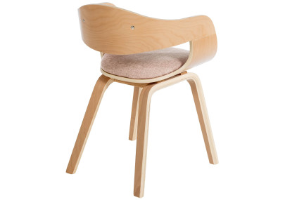 Chaise visiteur Kingston en tissu naturel/crème