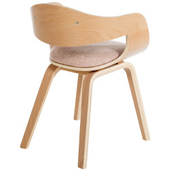 Silla de visitante Kingston tela natural/crema