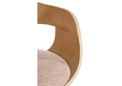 Chaise visiteur Kingston en tissu naturel/crème