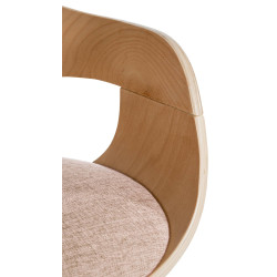 Chaise visiteur Kingston en tissu naturel/crème