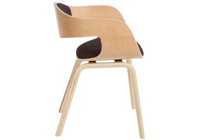 Chaise visiteur Kingston en tissu naturel/marron