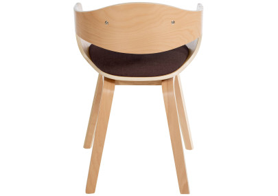 Chaise visiteur Kingston en tissu naturel/marron