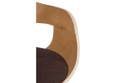 Chaise visiteur Kingston en tissu naturel/marron