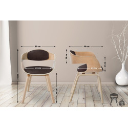 Chaise visiteur Kingston en tissu naturel/marron