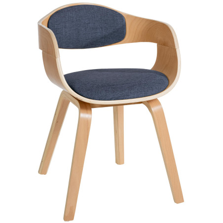 Silla de visitante Kingston tela natural/azul