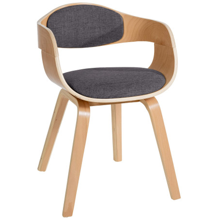 Silla de visita Kingston tela natural/gris claro