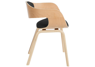 Chaise visiteur Kingston en tissu naturel/gris foncé