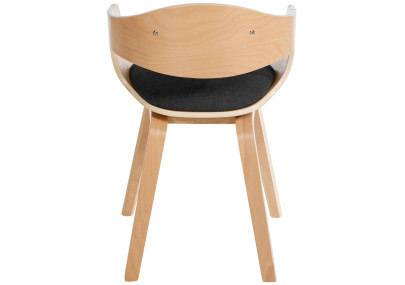 Chaise visiteur Kingston en tissu naturel/gris foncé