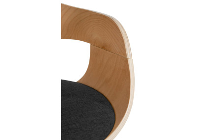 Chaise visiteur Kingston en tissu naturel/gris foncé