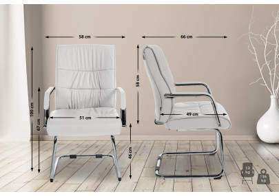 Chaise visiteur Sievert blanche