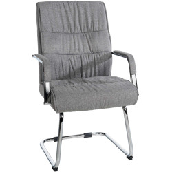 Chaise visiteur Sievert, tissu gris clair
