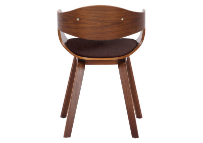 Chaise visiteur Kingston en tissu noyer/marron