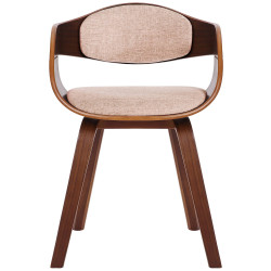 Silla de visitante Kingston tela nogal/crema