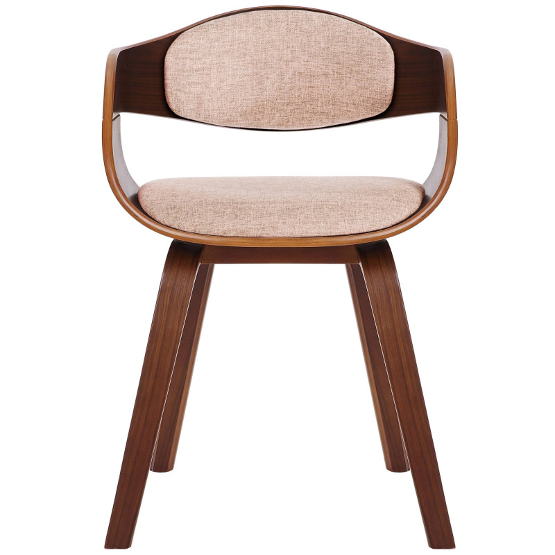 Silla de visitante Kingston tela nogal/crema