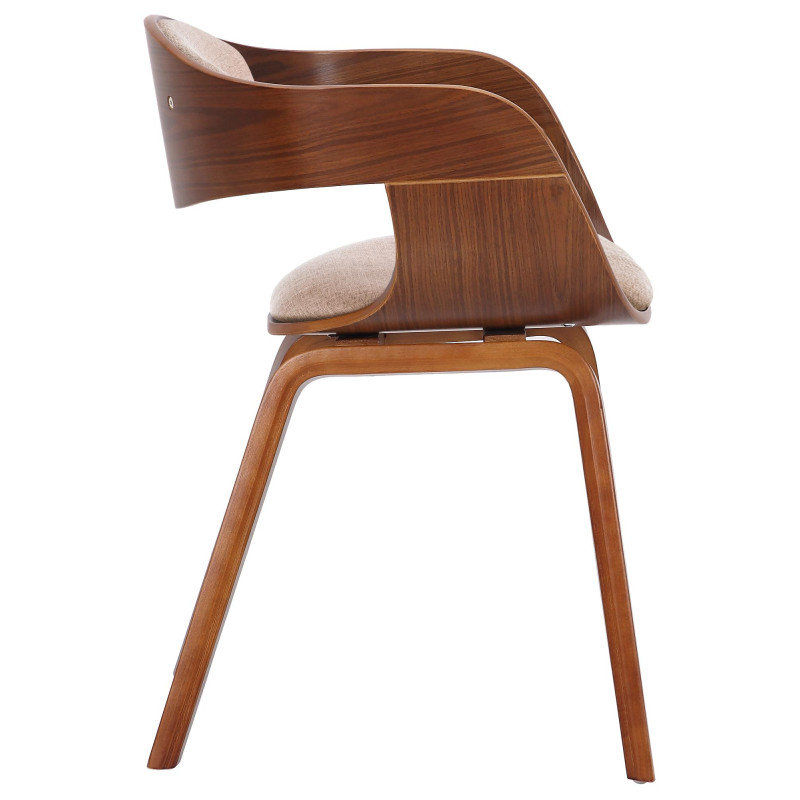 Silla de visitante Kingston tela nogal/crema