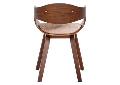 Chaise visiteur Kingston en tissu noyer/crème