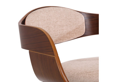 Chaise visiteur Kingston en tissu noyer/crème