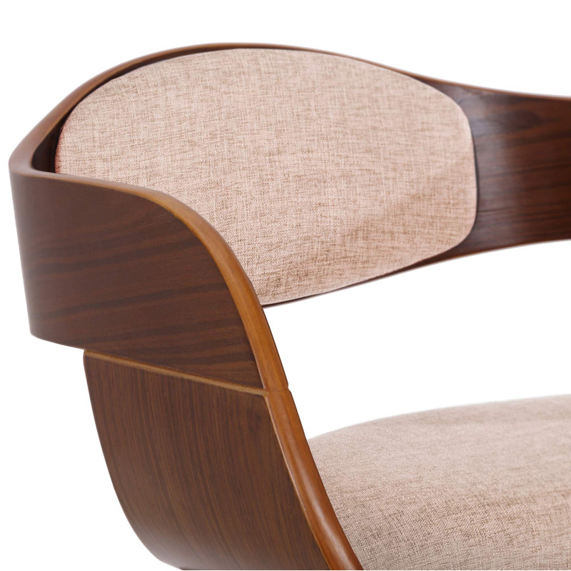 Silla de visitante Kingston tela nogal/crema