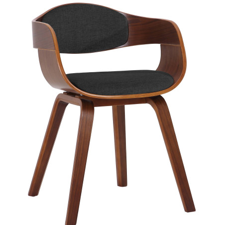 Silla de visitante Kingston tela nogal/gris oscuro
