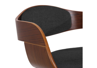 Chaise visiteur Kingston en tissu noyer/gris foncé