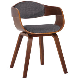 Silla de visita Kingston tela nogal/gris claro
