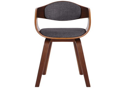 Chaise visiteur Kingston en tissu noyer/gris clair